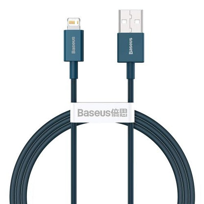 Baseus Lightning Superior Series laidas, greitasis įkrovimas, Data 2.4A, 1m (CALYS-A03), mėlyna spalva