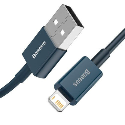 Baseus Lightning Superior Series laidas, greitasis įkrovimas, Data 2.4A, 1m (CALYS-A03), mėlyna spalva