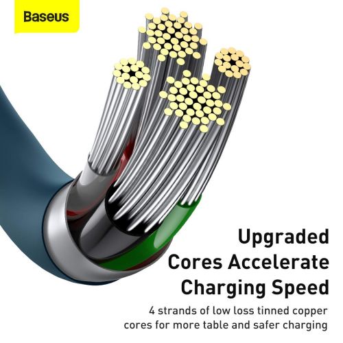 Baseus Lightning Superior Series laidas, greitasis įkrovimas, Data 2.4A, 1m (CALYS-A03), mėlyna spalva