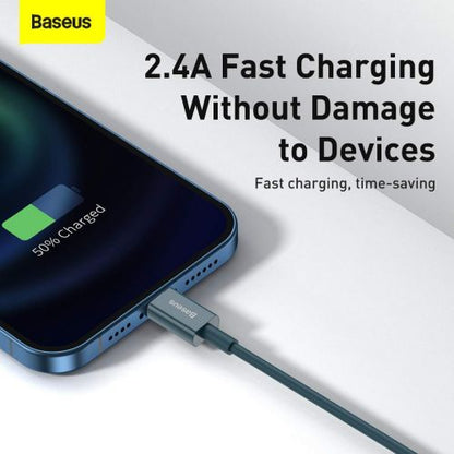 Baseus Lightning Superior Series laidas, greitasis įkrovimas, Data 2.4A, 1m (CALYS-A03), mėlyna spalva