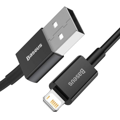 Baseus Lightning Superior Series laidas, greitasis įkrovimas, Data 2.4A, 2m (CALYS-C01), juoda spalva