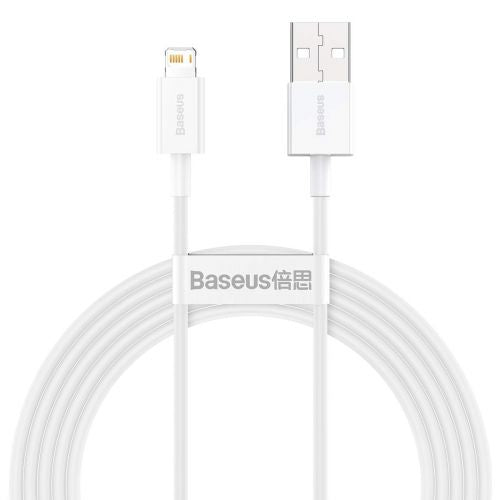Baseus Lightning Superior Series laidas, greitasis įkrovimas, Data 2.4A, 2m (CALYS-C02), balta spalva