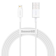 Baseus Lightning Superior Series laidas, greitasis įkrovimas, Data 2.4A, 2m (CALYS-C02), balta spalva