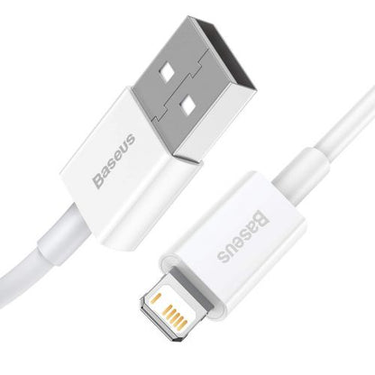 Baseus Lightning Superior Series laidas, greitasis įkrovimas, Data 2.4A, 2m (CALYS-C02), balta spalva