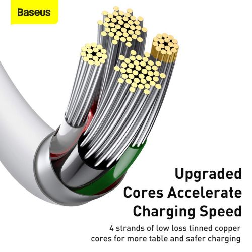 Baseus Lightning Superior Series laidas, greitasis įkrovimas, Data 2.4A, 2m (CALYS-C02), balta spalva