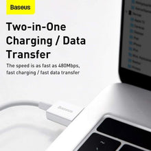 Baseus Lightning Superior Series laidas, greitasis įkrovimas, Data 2.4A, 2m (CALYS-C02), balta spalva