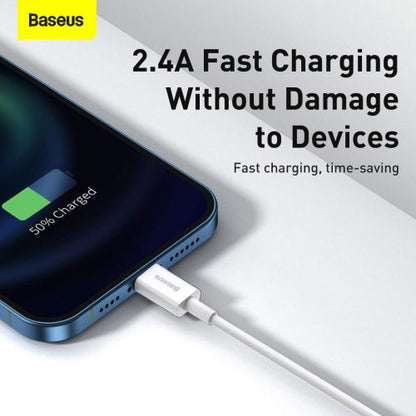 Baseus Lightning Superior Series laidas, greitasis įkrovimas, Data 2.4A, 2m (CALYS-C02), balta spalva