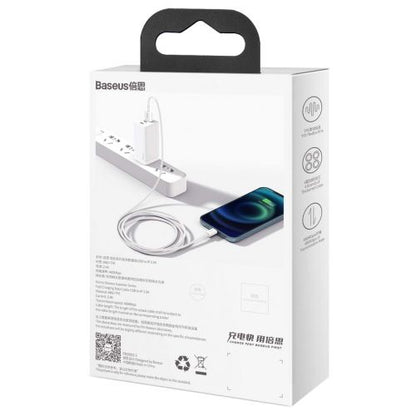 Baseus Lightning Superior Series laidas, greitasis įkrovimas, Data 2.4A, 2m (CALYS-C02), balta spalva