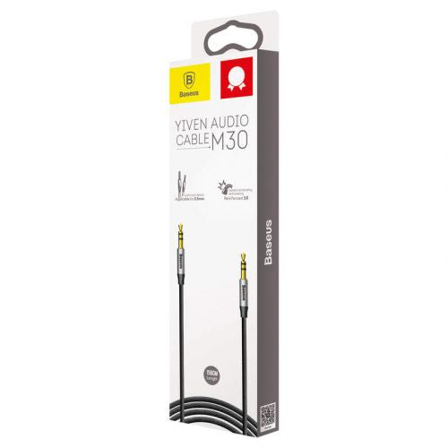 Baseus Audio Yiven M30 laidas 1.5M / (CAM30-CS1), sidabrinė / juoda spalva