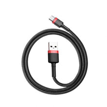 Baseus Type-C Cafule laidas 3A 0.5m + (CATKLF-A91), juoda / raudona spalva