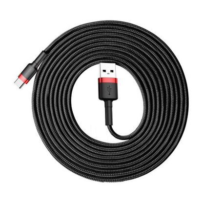 Baseus Type-C Cafule laidas 2A, 3m, / (CATKLF-U91), juoda / raudona spalva