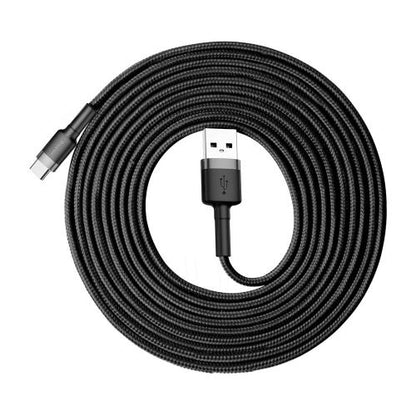Baseus Type-C Cafule laidas 2A, 3m, / (CATKLF-UG1), juoda / pilka spalva