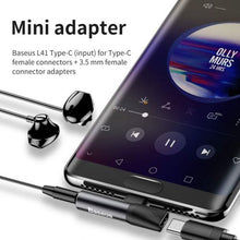 Baseus keitiklis L41 Type-C (input) skirtas Type-C + 3.5 mm connector (CATL41-01), juoda spalva