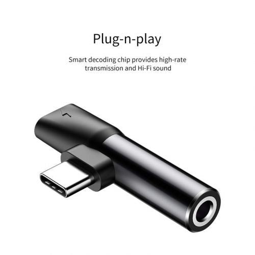 Baseus keitiklis L41 Type-C (input) skirtas Type-C + 3.5 mm connector (CATL41-01), juoda spalva