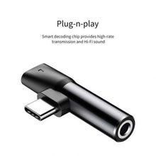 Baseus keitiklis L41 Type-C (input) skirtas Type-C + 3.5 mm connector (CATL41-01), juoda spalva