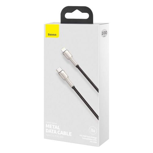 Baseus Type-C - Lightning Cafule Series Metal duomenų laidas PD 20 W 1m (CATLJK-A01), juoda spalva