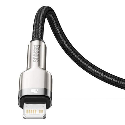 Baseus Type-C - Lightning Cafule Series Metal duomenų laidas PD 20 W 1m (CATLJK-A01), juoda spalva