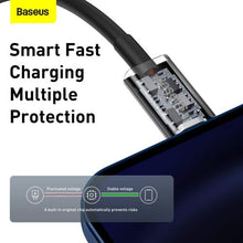 Baseus Type-C - Lightning Superior Series greitasis įkrovimas duomenų laidas, PD 20 W, 1m, (CATLYS-A01), juoda spalva
