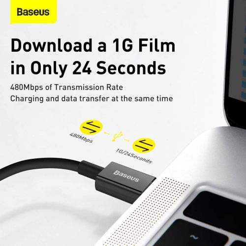 Baseus Type-C - Lightning Superior Series greitasis įkrovimas duomenų laidas, PD 20 W, 1m, (CATLYS-A01), juoda spalva