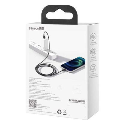 Baseus Type-C - Lightning Superior Series greitasis įkrovimas duomenų laidas, PD 20 W, 1m, (CATLYS-A01), juoda spalva
