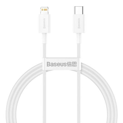 Baseus Type-C - Lightning Superior Series greitasis įkrovimas duomenų laidas PD 20 W 1m (CATLYS-A02), balta spalva