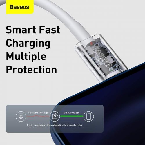 Baseus Type-C - Lightning Superior Series greitasis įkrovimas duomenų laidas PD 20 W 1m (CATLYS-A02), balta spalva