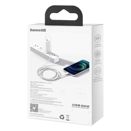 Baseus Type-C - Lightning Superior Series greitasis įkrovimas duomenų laidas PD 20 W 1m (CATLYS-A02), balta spalva