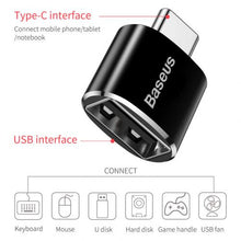 Baseus keitiklis USB Female To Type-C Male (CATOTG-01), juoda spalva