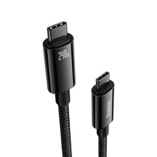 Baseus Type-C į Type-C Tungsten Series laidas 480Mb/s, 240 W, 3m, (CAWJ040201), juoda / auksinė spalva