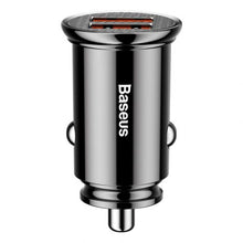 Baseus automobilinis įkroviklis Circular Plastic A+A Dual Quick Charge 3.0 30 W (CCALL-YD01), juoda spalva