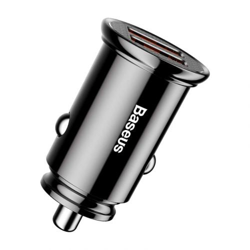 Baseus automobilinis įkroviklis Circular Plastic A+A Dual Quick Charge 3.0 30 W (CCALL-YD01), juoda spalva