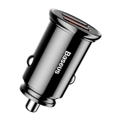 Baseus automobilinis įkroviklis Circular Plastic A+A Dual Quick Charge 3.0 30 W (CCALL-YD01), juoda spalva