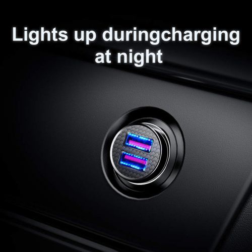 Baseus automobilinis įkroviklis Circular Plastic A+A Dual Quick Charge 3.0 30 W (CCALL-YD01), juoda spalva