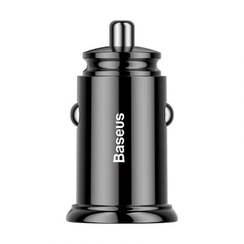 Baseus automobilinis įkroviklis Circular Plastic A+C PPS PD3.0 + QC4.0 + 30 W (CCALL-YS01), juoda spalva