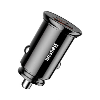 Baseus automobilinis įkroviklis Circular Plastic A+C PPS PD3.0 + QC4.0 + 30 W (CCALL-YS01), juoda spalva