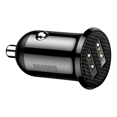 Baseus automobilinis įkroviklis Grain Pro Dual USB 4.8A (CCALLP-01), juoda spalva