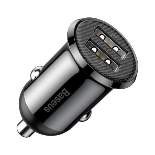 Baseus automobilinis įkroviklis Grain Pro Dual USB 4.8A (CCALLP-01), juoda spalva