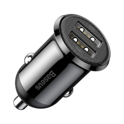 Baseus automobilinis įkroviklis Grain Pro Dual USB 4.8A (CCALLP-01), juoda spalva