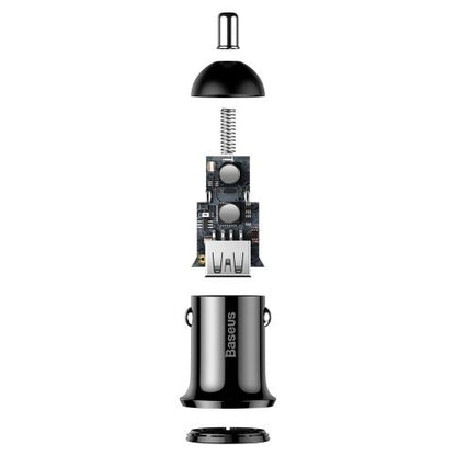 Baseus automobilinis įkroviklis Grain Pro Dual USB 4.8A (CCALLP-01), juoda spalva