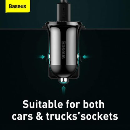 Baseus automobilinis įkroviklis Grain Pro Dual USB 4.8A (CCALLP-01), juoda spalva