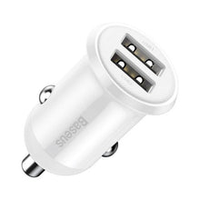 Baseus automobilinis įkroviklis Grain Pro Dual USB 4.8A (CCALLP-02), balta spalva