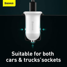 Baseus automobilinis įkroviklis Grain Pro Dual USB 4.8A (CCALLP-02), balta spalva