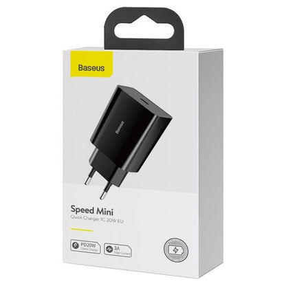 Baseus kelioninis įkroviklis Speed Mini 1C Quick įkroviklis 20 W (CCFS-SN01), juoda spalva