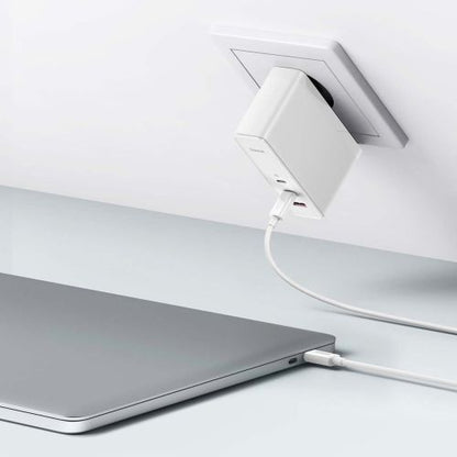 Baseus kelioninis įkroviklis GaN5 Pro Fast sieninis įkroviklis, C+C+U, 140 W (CCGP100202), balta spalva