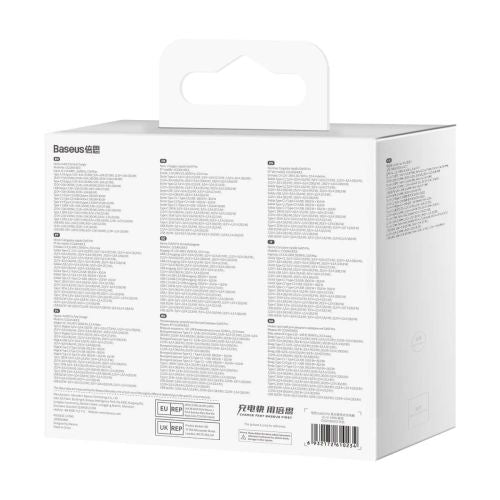 Baseus kelioninis įkroviklis GaN5 Pro Fast sieninis įkroviklis, C+C+U, 140 W (CCGP100202), balta spalva