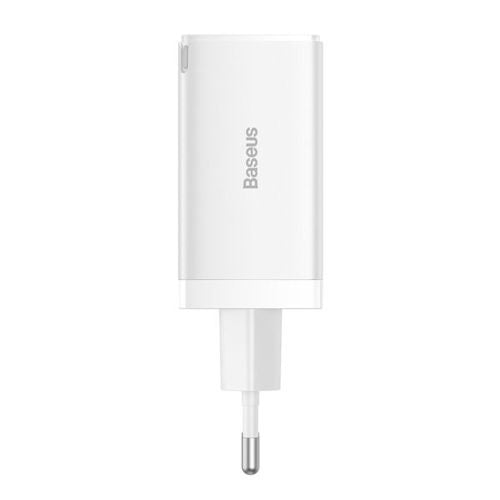 Baseus kelioninis įkroviklis GaN5 Pro Fast sieninis įkroviklis, C+C+U, QC, AFC, PD 65 W su Type-C į Type-C (100 W) 1m