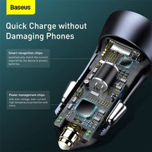 Baseus automobilinis įkroviklis Golden Contactor Pro Dual Quick įkroviklis U+C Power Delivery 3.0 Quick Charge 4, SCP FCP AFC