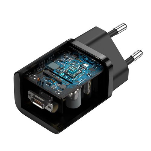 Baseus kelioninis įkroviklis Super Si 1C Quick įkroviklis 25 W (CCSP020101), juoda spalva