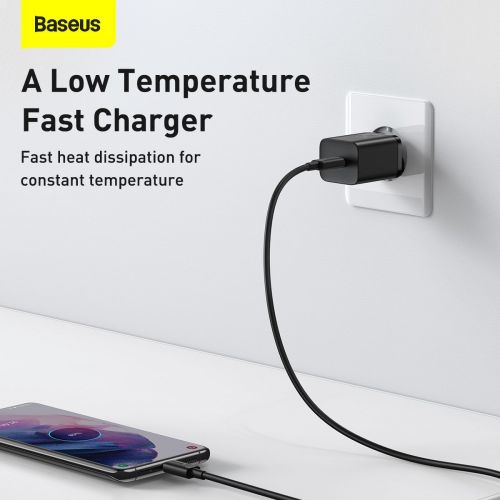 Baseus kelioninis įkroviklis Super Si 1C Quick įkroviklis 25 W (CCSP020101), juoda spalva