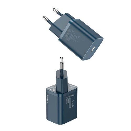 Baseus kelioninis įkroviklis set Super Si 1C PD greitasis įkroviklis 20 W (CCSUP-B03), mėlyna spalva